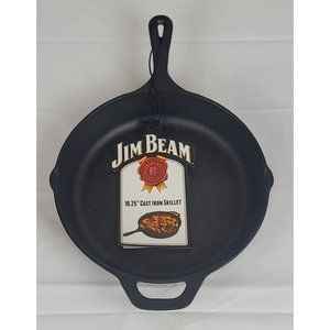 Brand New Jim Beam 10.25" Cast Iron Skillet Heavy Duty JB0189 Season‎